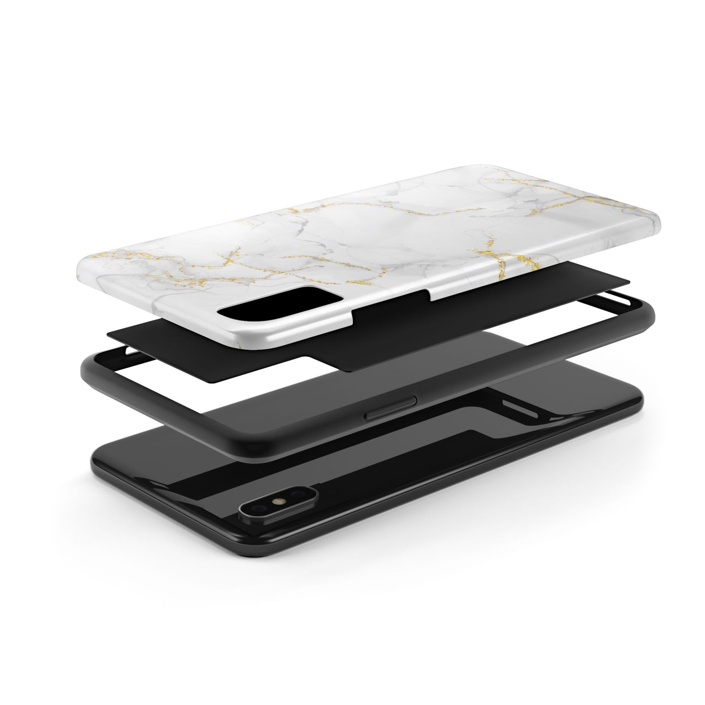 White And Golden Marble Case