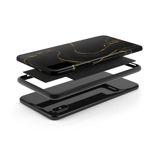 Black And Gold Marble Case