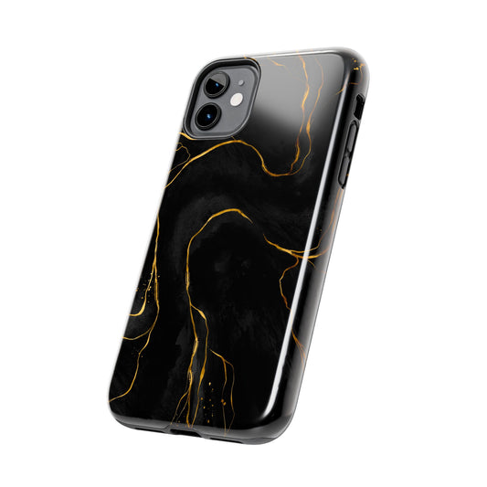 Black And Gold Marble Case