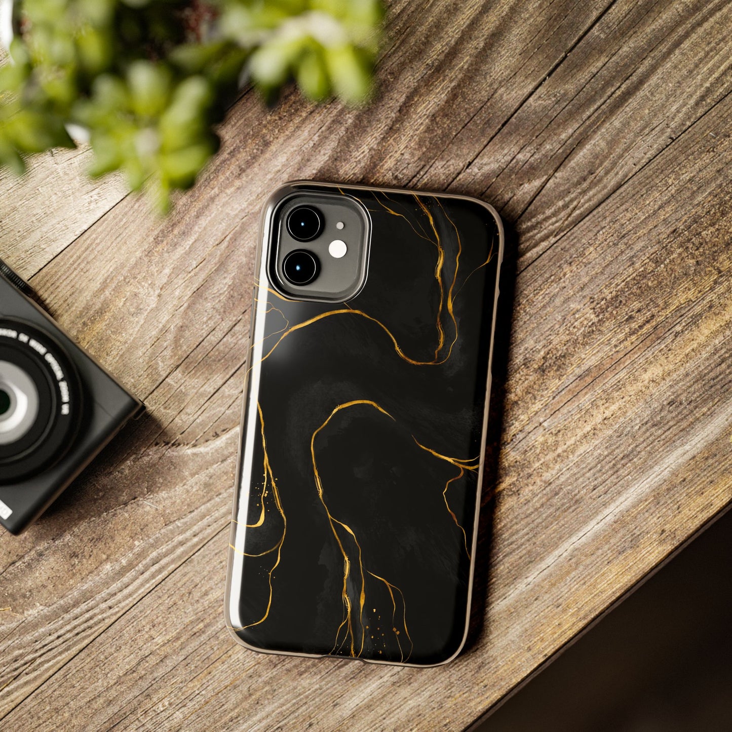 Black And Gold Marble Case