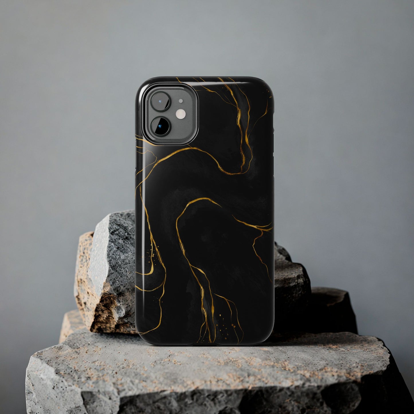Black And Gold Marble Case